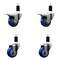 Service Caster 3'' Blue Poly Swivel 1-3/8'' Expanding Stem Caster Set 2 Total Lock Brakes, 4PK SCC-EXTTL20S314-PPUB-BLUE-2-S-2-138 - alternate 1